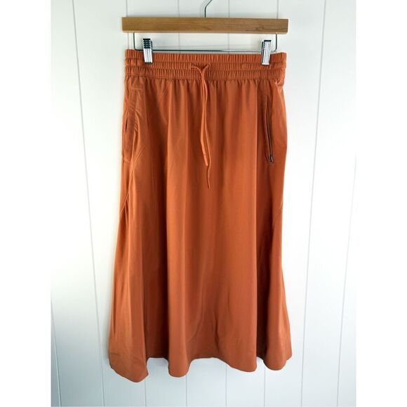 Athleta Arrival Midi Skirt in Clay Orange Size 8 - Picture 3 of 11